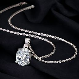 Designs & You Silver-Plated CZ-Studded Pendant With Chain-image-18