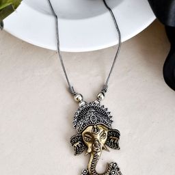 NAMAN ARTS Brass Silver-Plated Oxidised Chain-image-31