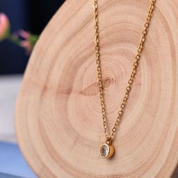 SALVE Gold-Plated Circular Pendants with Chain-40