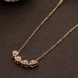 Mali Fionna Gold-Plated Floral Stones-Studded Pendant-image-46