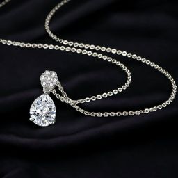 Designs & You Silver-Plated Cubic Zirconia Studded Teardrop Shaped Pendant With Chain-image-17