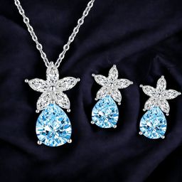 Designs & You Silver-Plated Cubic Zirconia Studded Jewellery Set-image-89