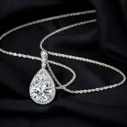 Designs & You Silver-Plated CZ-Studded Pendant With Chain-image-64