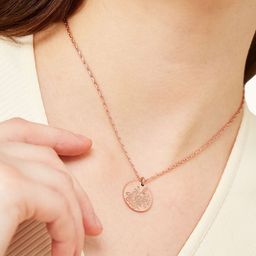 Mareeci Lily Medallion Rose Gold-Plated Brass Circular Pendant with Chain-picture-53
