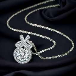 Designs & You Silver-Plated Cubic Zirconia Studded Contemporary Pendant With Chain-image-14
