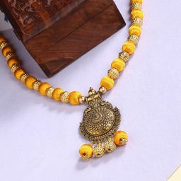 AKSHARA German Silver Brass-Plated Handcrafted Necklace-image-10