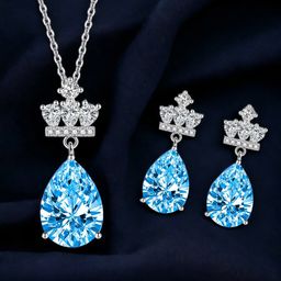Designs & You Silver-Plated Cubic Zirconia-Studded Necklace and Earrings-0