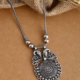 NAMAN ARTS Brass Silver-Plated Oxidised Chain-34