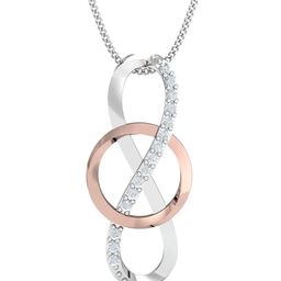 KUBERBOX Renee Dual Toned 18KT White Gold Diamond-Studded Pendant-1.98gm-1