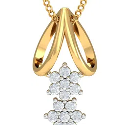 KUBERBOX 18KT Gold Diamond-Studded Agnes Pendant - 0.63gm-image-86