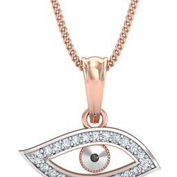 KUBERBOX 18KT Rose Gold Evil Eye Diamond-Studded Pendant -0.64 gm-image-7