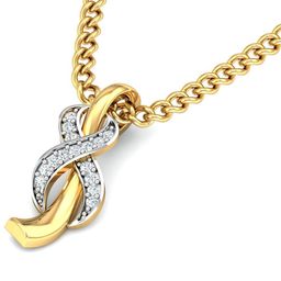 KUBERBOX Aksaj Infintiy 18KT Gold Diamond-Studded Pendant - 0.52 gm-image-17