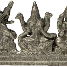 Shri Laxmi,Ganesh,Saraswati Ji Idol In Panchdhatu Decorative Showpiece - 7 cm-image-28