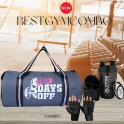 15 L Gym Duffel Bag - Sports Combo of Gym Bag Gym Spider shaker bottle with Gloves free size - Grey-image-88