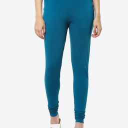 Biba Teal Blue Ankle Length Leggings-image-74