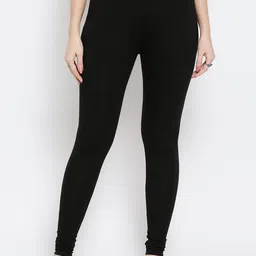 Ethnicity Women Black Solid Churidar-picture-49