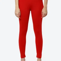 Biba Women Red Solid Churidar Length Leggings-picture-1