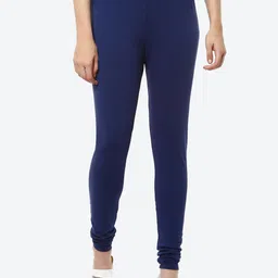 Biba Women Navy Blue Solid Churidar Length Leggings-picture-31