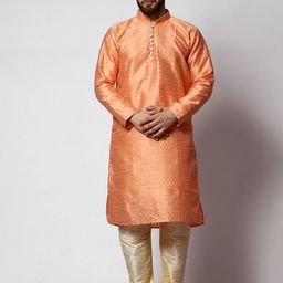 MAG Self Design Mandarin Collar Kurta with Churidar-picture-12
