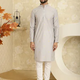 SOJANYA Geometric Woven Design Zari Straight Kurta with Churidar-picture-52