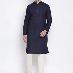 ROYAL KURTA Mandarin Collar Pure Cotton Kurta with Churidar-image-31