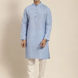 SOJANYA Men Blue Kurta with Churidar-picture-51