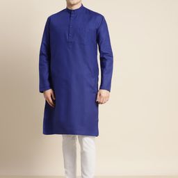 SOJANYA Men Blue Kurta with Churidar-image-77