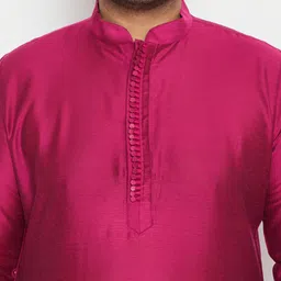 VASTRAMAY Men Fuchsia Regular Kurta with Pyjamas image 2