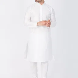 VASTRAMAY Mandarin Collar Long Sleeves Straight Kurta With Churidar-image-50