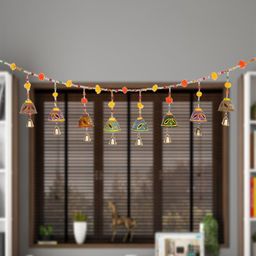 Kuber Industries Set of 2 Multi-Coloured 8 Bells Bandarwal Door Hanging-18