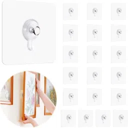 Clock ,Photo Frame Hooks for Wall Without Drilling Self Adhesive Hooks Hook 20-16