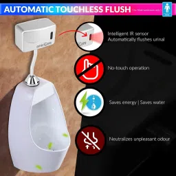 amicicare Automatic Urinal Sensor, Wall-Mounted Touchless Infrared Flush Valve Sensor Flush Tank image 2