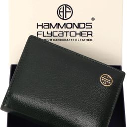 Men Casual, Formal, Evening/Party, Travel, Trendy Green Genuine Leather RFID Wallet-image-6