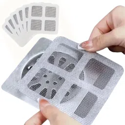 10pcs Disposable Shower Drain Hair Catcher Waterproof Mesh Stickers for Bathroom Strainer-12