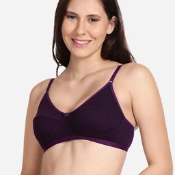 shyaway Burgundy Solid Non-Padded Everyday Bra-image-59