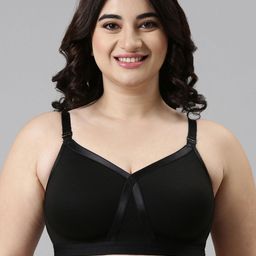 Enamor Black Solid Everyday Bra-image-35