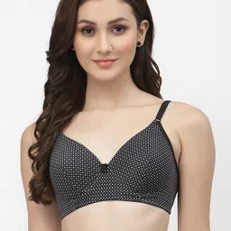 CUKOO Black & White Bra Polka Dot Printed Lightly Padded Everyday Bra-picture-12