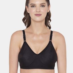 Souminie Black Solid Non Wired Fill Coverage Cotton Everyday Bra-40