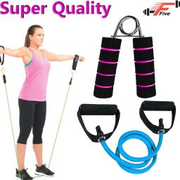 0.5 kg Resistance Toning Tube & hand Gripper for Hand Exercise Grip Stretching Tube Home Gym Combo-image-18