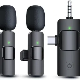 BRSS 3 in 1 Wireless Microphone, Noise Cancellation Lapel Mic for Video Recording Camera Microphone-30