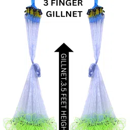 3 FINGER GILLNET 70.MM HEIGHT 90 TO 100 FT LENGTH PACK OF 2 PCS Fishing Net-23