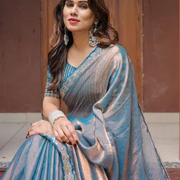 Moda Rapido Tie and Dye Embroidered Pure Chiffon Saree-30