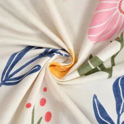 AUSIEE Pink & Green Floral 180 TC Cotton Queen Bedsheet Set 2.74 m X 2.74 m-image-1