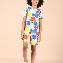 V-Mart Boys Geometric Printed Round Neck T-Shirt With Shorts-image-88