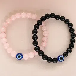 Divine souvenirs Unisex Set Of 2 Artificial Beaded Elasticated Bracelets-75