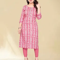 SIMPLYETHNIC Women Geometric Printed Thread Work Summer Sheers Kurta-picture-22