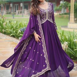 FVD Embroidered Gown Maxi Ethnic Dresses With Dupatta-picture-18