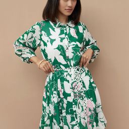 Colour Me by Melange Tropical Printed Fit & Flare Shirt Dress-image-11