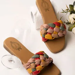 Stylestry Women Synthetic Colourblocked Open Toe Flats-picture-58