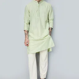 max Geometric Embroidered Mandarin Collar Thread Work Kurta-picture-35